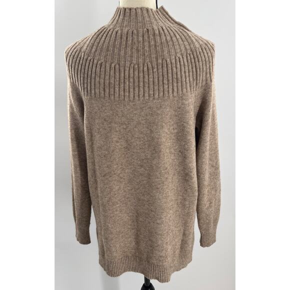 Anthropologie Heather Brown Knit Top Mock Neck Pullover Tuinc Sweater Large - Picture 4 of 10